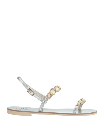 Shop Emanuela Caruso Capri Sandals In Silver