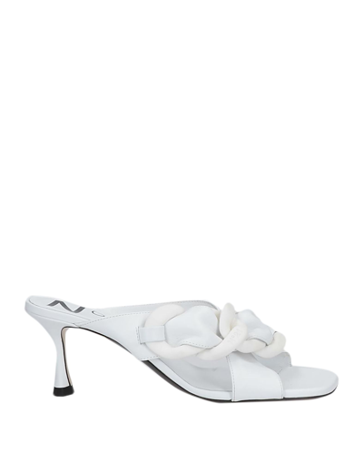 Shop Ndegree21 Woman Sandals White Size 8 Leather
