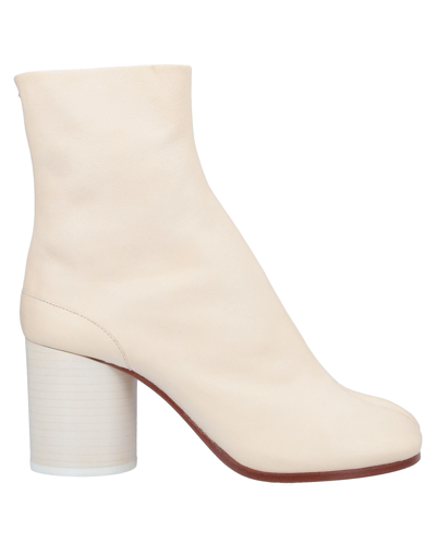 Shop Maison Margiela Woman Ankle Boots Beige Size 5 Soft Leather