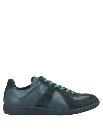 Shop Maison Margiela Man Sneakers Deep Jade Size 8 Soft Leather In Green