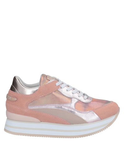 Shop Apepazza Woman Sneakers Salmon Pink Size 9 Soft Leather, Textile Fibers
