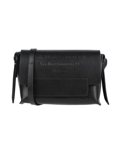 Shop Giorgio Armani Woman Cross-body Bag Black Size - Bovine Leather