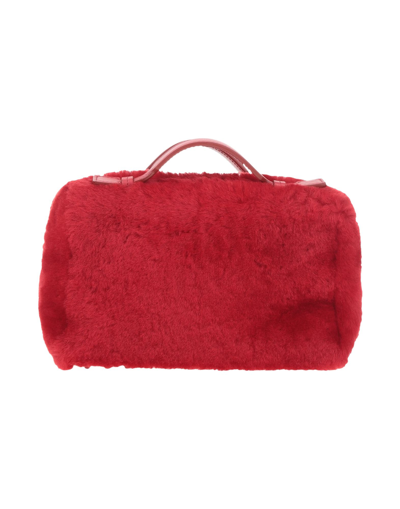 Shop Tod's Woman Handbag Red Size - Soft Leather, Shearling
