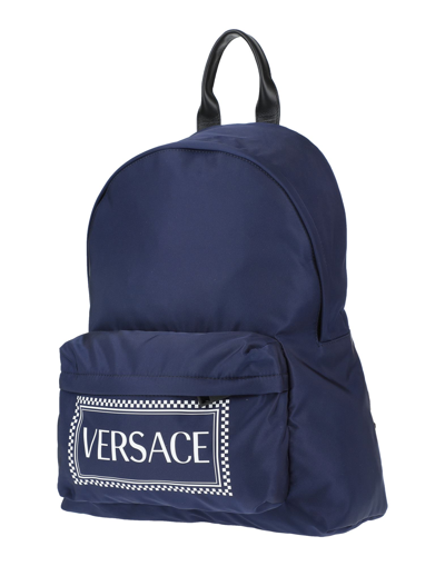 Shop Versace Backpacks In Dark Blue