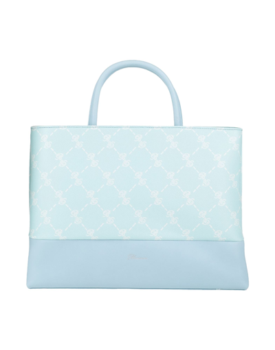 Shop Blumarine Woman Handbag Turquoise Size - Pvc - Polyvinyl Chloride, Polyurethane In Blue