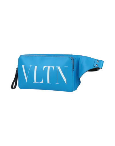Shop Valentino Garavani Man Belt Bag Azure Size - Soft Leather In Blue