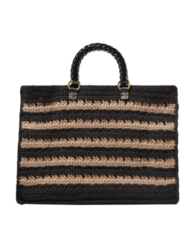Shop Mehry Mu Woman Handbag Black Size - Textile Fibers, Soft Leather