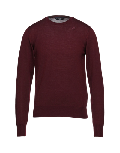 Shop K-way Sebastien Merino Man Sweater Burgundy Size M Merino Wool In Red