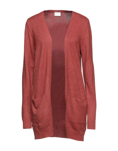 Shop Vila Woman Cardigan Rust Size L Viscose, Nylon, Polyester