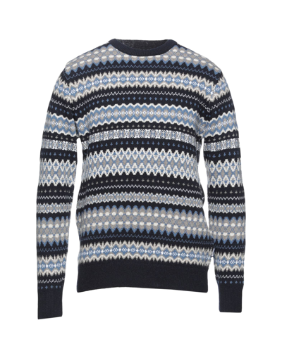 Barbour Patterned Intarsia-knit Jumper In Blue