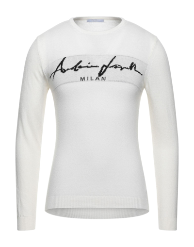 Shop Adriano Langella Man Sweater Ivory Size Xxl Viscose, Polyamide, Wool, Cashmere In White