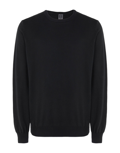 Shop 8 By Yoox Organic Cotton Basic Crew-neck Man Sweater Black Size Xxl Organic Cotton
