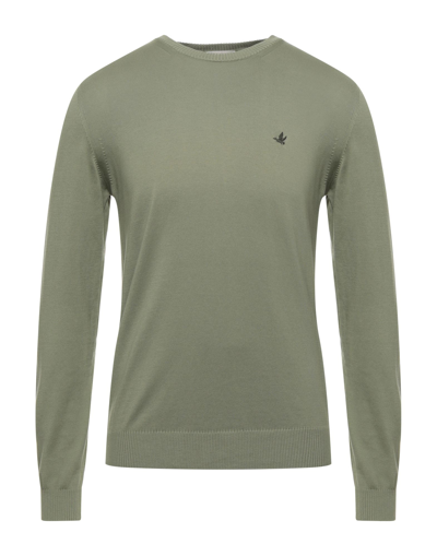 Shop Brooksfield Man Sweater Sage Green Size 48 Cotton