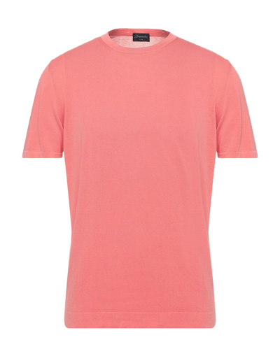 Shop Drumohr Man Sweater Fuchsia Size 42 Cotton In Pink