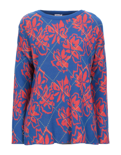 Shop Rossopuro Woman Sweater Blue Size Xs Cotton