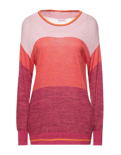 Shop Rossopuro Woman Sweater Orange Size L Viscose, Cotton, Metallic Fiber