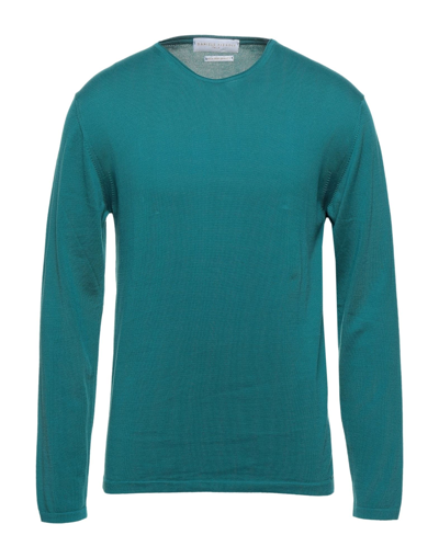 Shop Daniele Fiesoli Man Sweater Emerald Green Size L Cotton