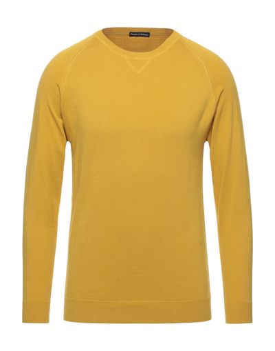 Shop People Of Shibuya Man Sweater Ocher Size 44 Cotton In Yellow
