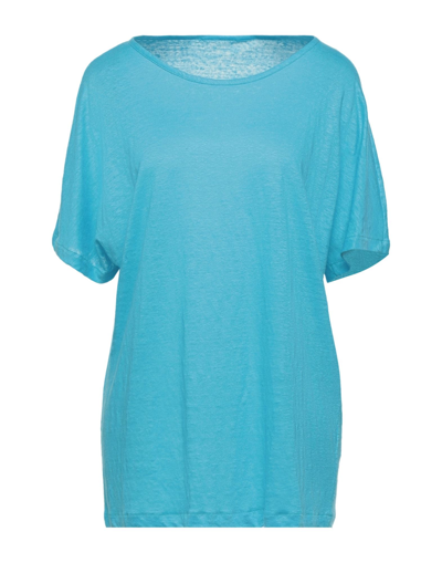 Shop Gran Sasso Woman Sweater Turquoise Size 8 Linen In Blue