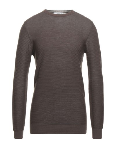 Shop Kangra Cashmere Kangra Man Sweater Dark Brown Size 44 Cotton