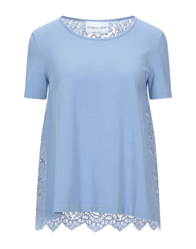 Shop Giorgio Grati Woman Sweater Sky Blue Size 4 Viscose, Polyamide, Cotton