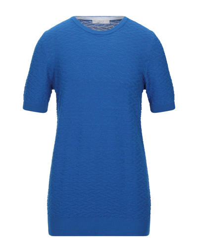 Shop Vneck Man Sweater Bright Blue Size 50 Cotton