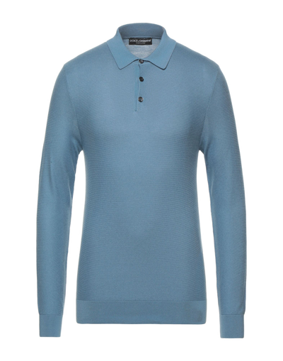 Shop Dolce & Gabbana Man Sweater Pastel Blue Size 34 Silk