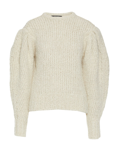 Shop Isabel Marant Woman Sweater Ivory Size 4 Wool, Alpaca Wool, Polyamide In White