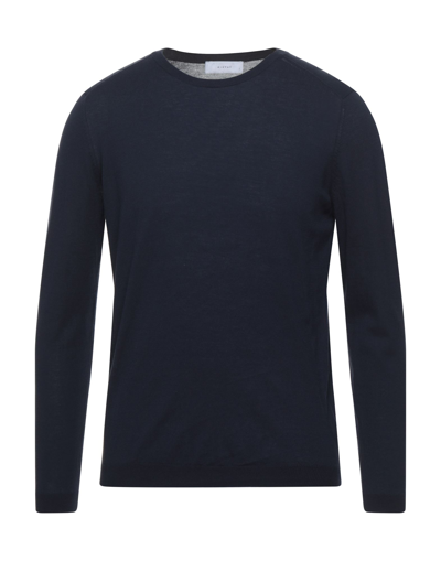 Shop Diktat Man Sweater Midnight Blue Size Xl Cotton