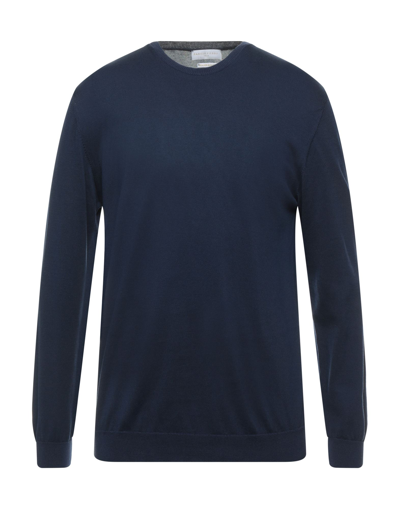 Shop Daniele Fiesoli Man Sweater Midnight Blue Size M Giza 45 Cotton