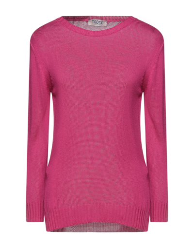 Shop Tsd12 Woman Sweater Mauve Size Xl Acrylic, Viscose In Purple