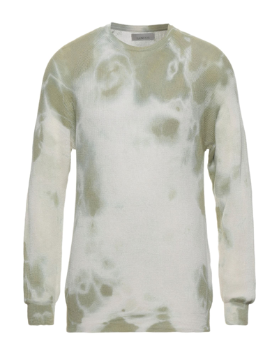 Shop Laneus Man Sweater Military Green Size 38 Cotton