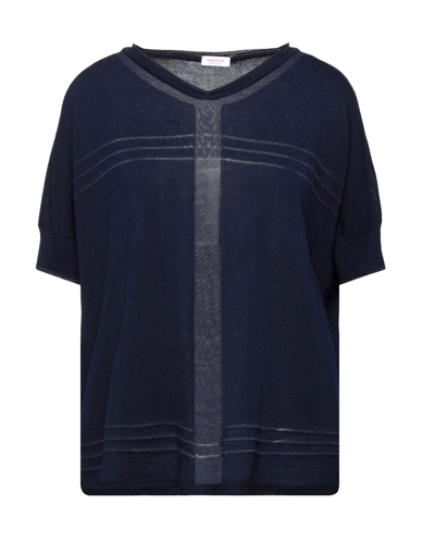 Shop Rossopuro Woman Sweater Midnight Blue Size Xs Cotton, Viscose, Polyester