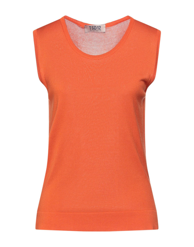 Shop Tsd12 Woman Sweater Orange Size Xl Viscose, Acrylic