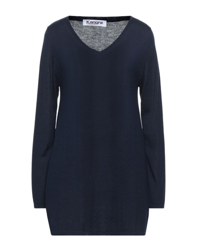 Shop Kangra Cashmere Kangra Woman Sweater Midnight Blue Size 10 Silk, Cashmere
