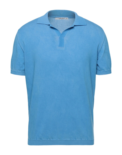 Shop Kangra Cashmere Kangra Man Sweater Azure Size 46 Cotton In Blue
