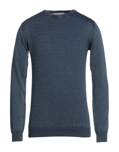 Shop Sseinse Man Sweater Slate Blue Size Xxl Cotton