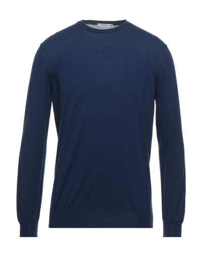 Shop Kangra Cashmere Kangra Man Sweater Blue Size 40 Cotton