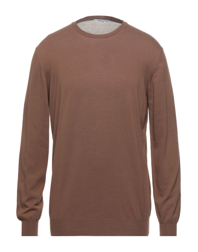 Shop Kangra Cashmere Kangra Man Sweater Brown Size 44 Cotton