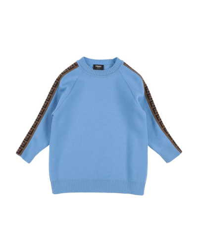 Shop Fendi Toddler Girl Sweater Sky Blue Size 3 Virgin Wool