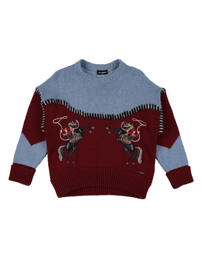 Shop Dsquared2 Man Sweater Burgundy Size 10 Wool, Polyamide, Polyurethane, Viscose, Cotton In Maroon