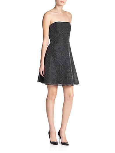 glamorous metallic strapless dress