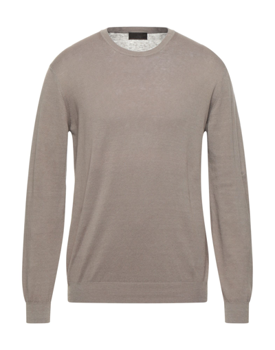 Shop Altea Man Sweater Khaki Size M Linen, Cotton In Beige