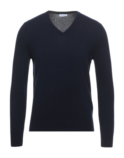 Malo Man Sweater Midnight Blue Size L Wool, Cashmere In Black
