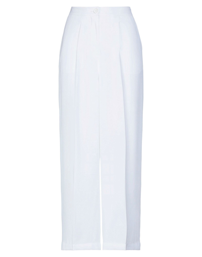 Shop Armani Exchange Woman Pants White Size 2 Elastane, Polyester