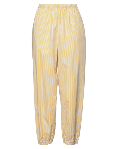 Shop Tory Burch Woman Pants Yellow Size 8 Cotton