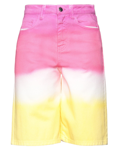 Shop Ireneisgood Woman Denim Shorts Fuchsia Size M Cotton In Pink