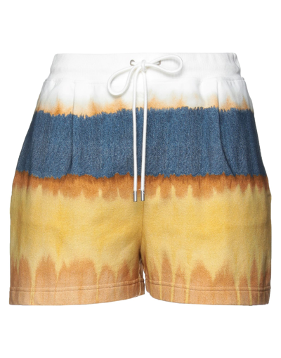 Alberta Ferretti Tie-dye Track Shorts In Yellow