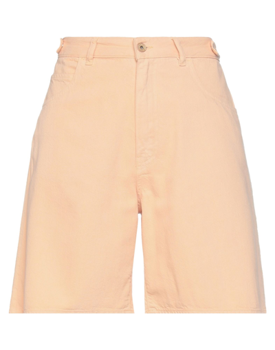 Shop Pence Woman Denim Shorts Apricot Size 26 Cotton, Lyocell In Orange