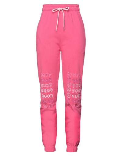 Shop Ireneisgood Woman Pants Fuchsia Size S Cotton In Pink